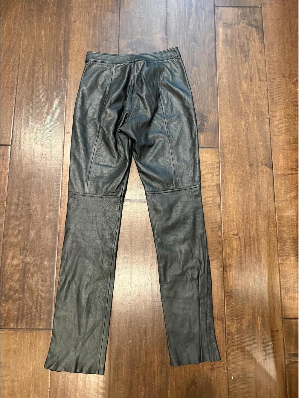 Wilsons Maxima Black Genuine Leather Pants Women’s Size 6 Y2K Moto Slim Fit - Picture 2 of 6